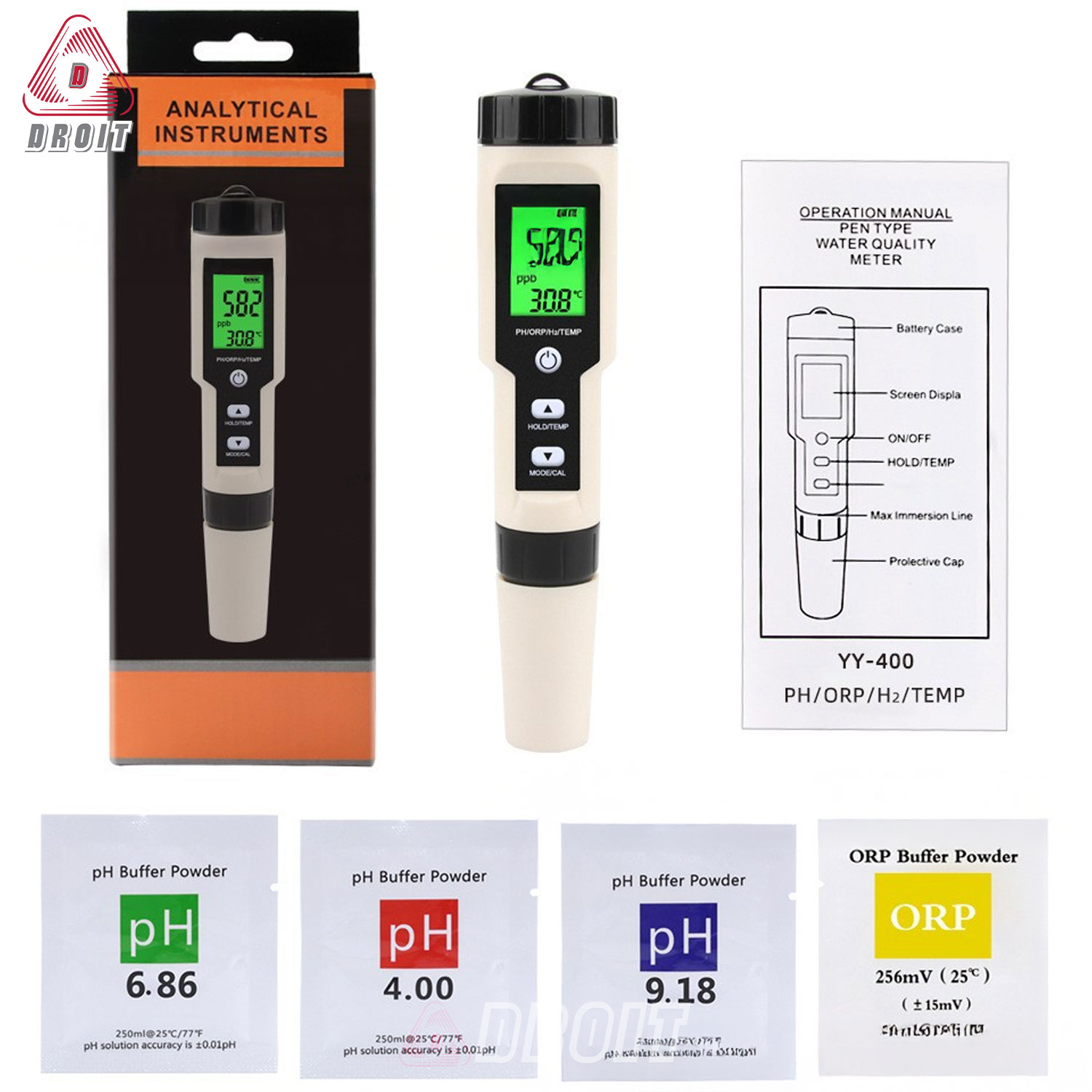Bút đo thử nước Ph, Hydrogen H2, ORP, TEMP