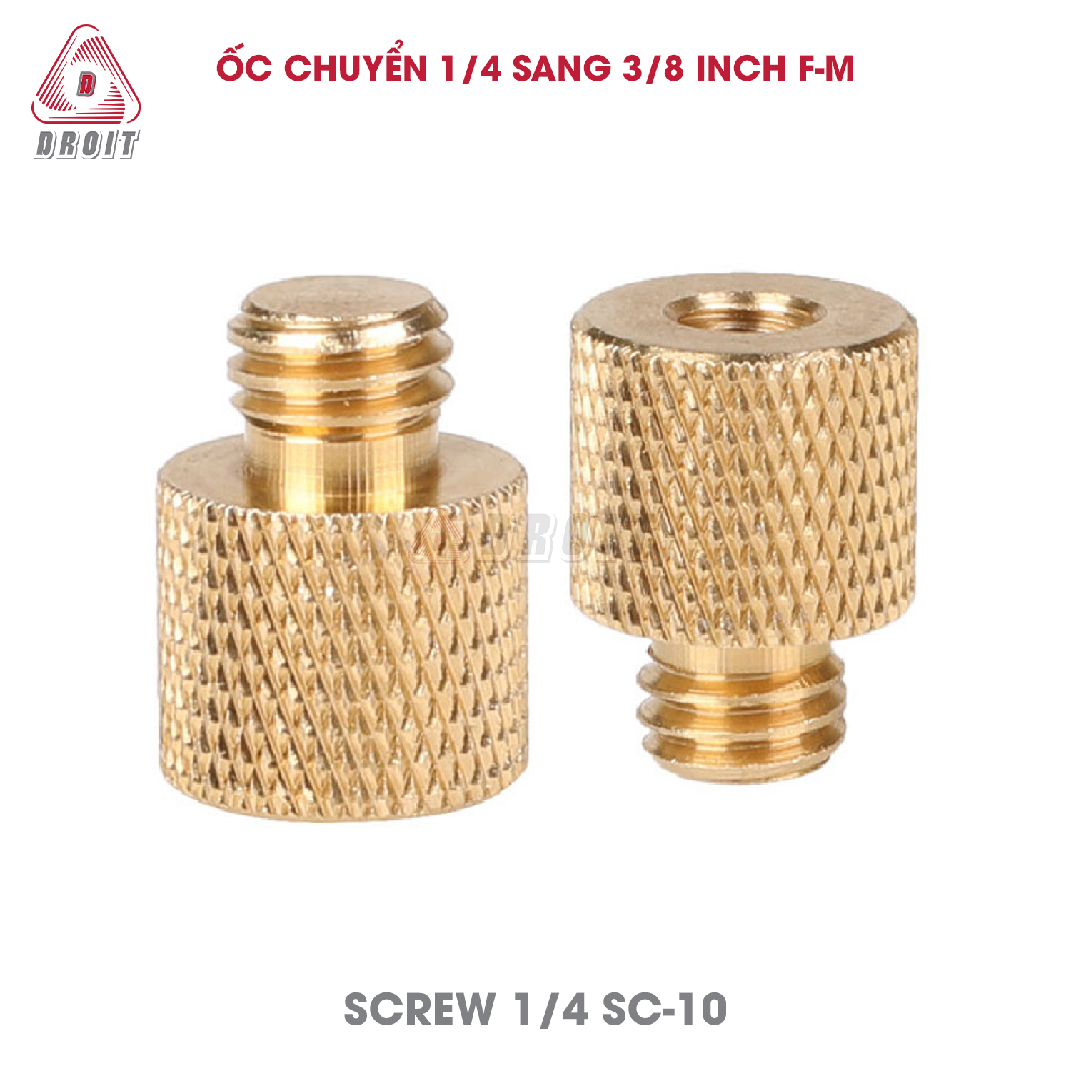 Ốc chuyển 1/4 sang 3/8 inch 2 đầu đực cái Ốc chuyển 1/4 sang 3/8 inch 2 đầu đực cái