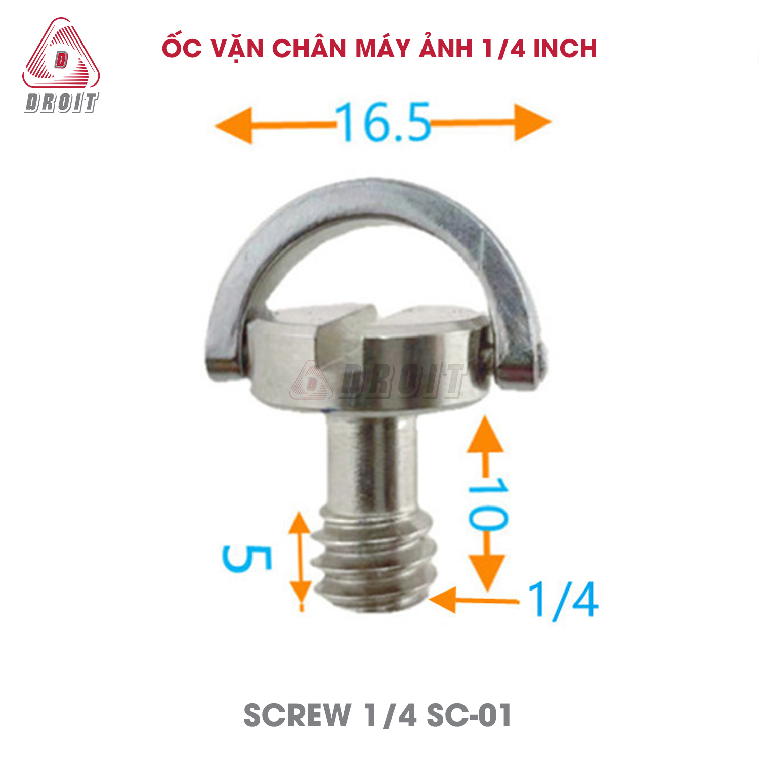 Ốc gắn chân máy ảnh 1/4 inch Ốc gắn chân máy ảnh 1/4 inch