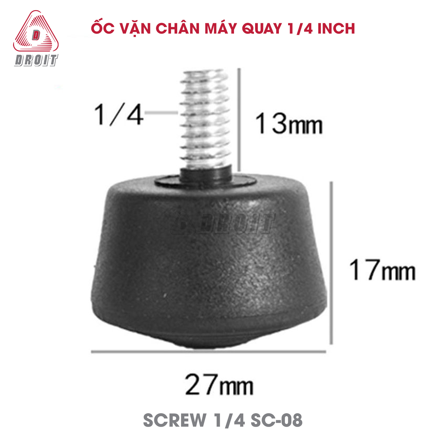 Ốc vặn chân máy quay 1/4 inch Ốc vặn chân máy quay 1/4 inch