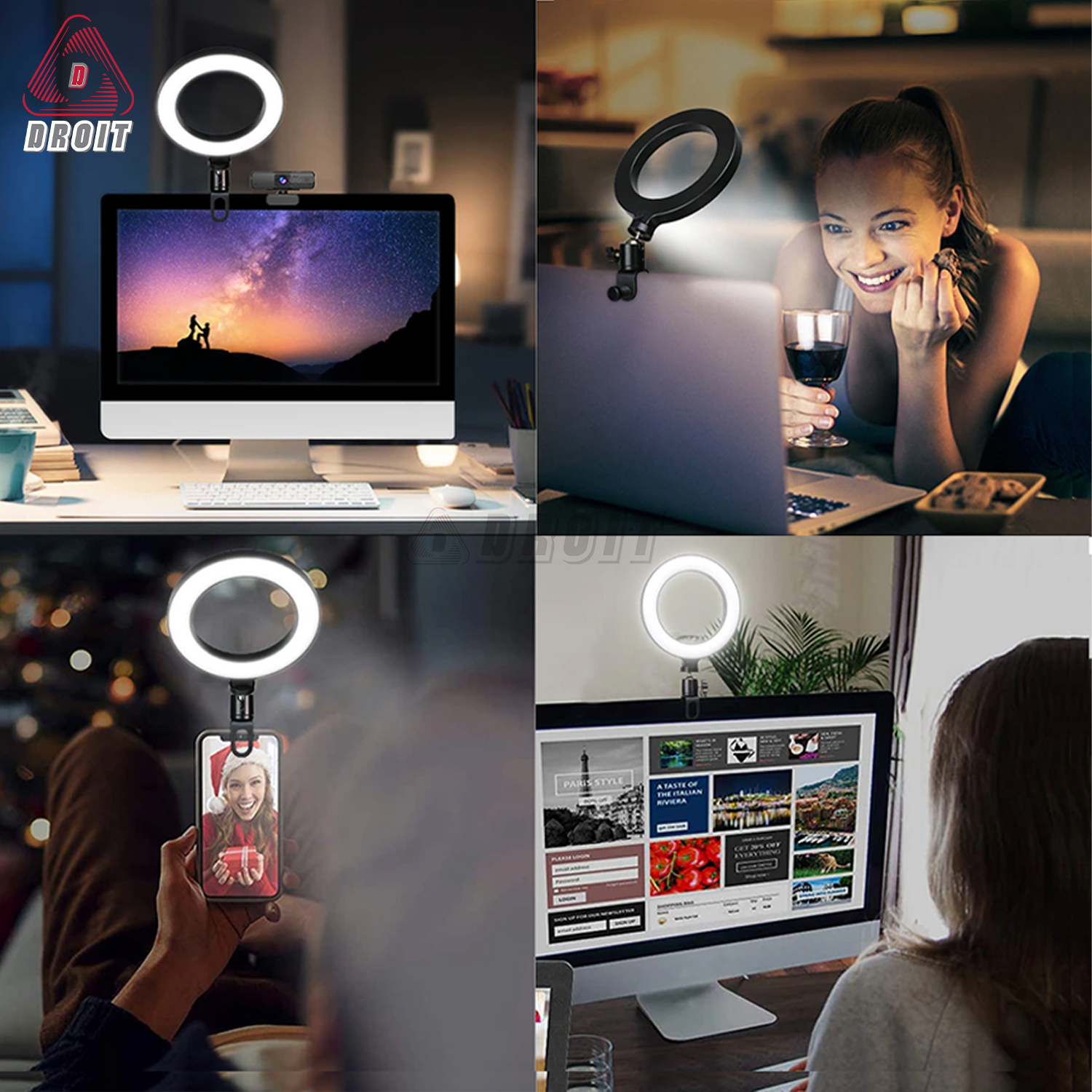 Kẹp gắn phụ kiện máy ảnh cho điện thoại, màn hình máy tính, laptop
