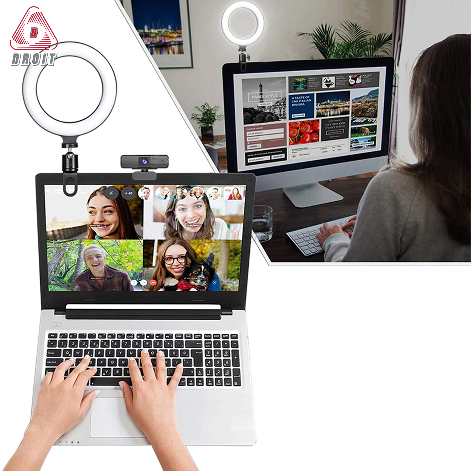 Kẹp webcam phụ kiện máy ảnh cho điện thoại, màn hình máy tính, laptop