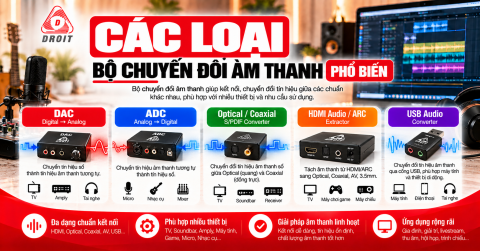 Các loại bộ chuyển đổi âm thanh phổ biến của DROIT